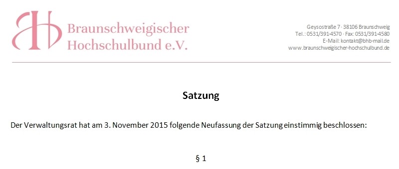 Satzungsänderung